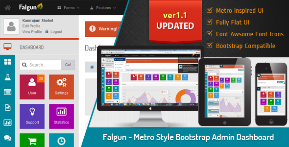 Falgun - Metro Style Bootstrap Admin Dashboard