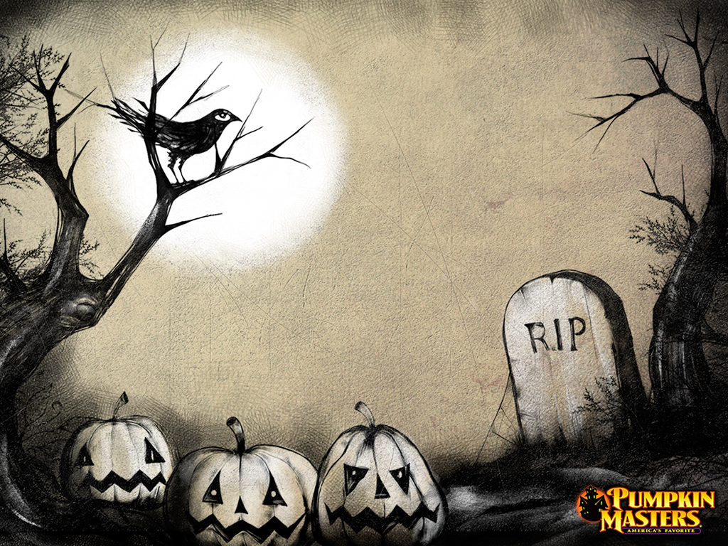 free-halloween-wallpaper-graveyard-crow-pumpkins-2013