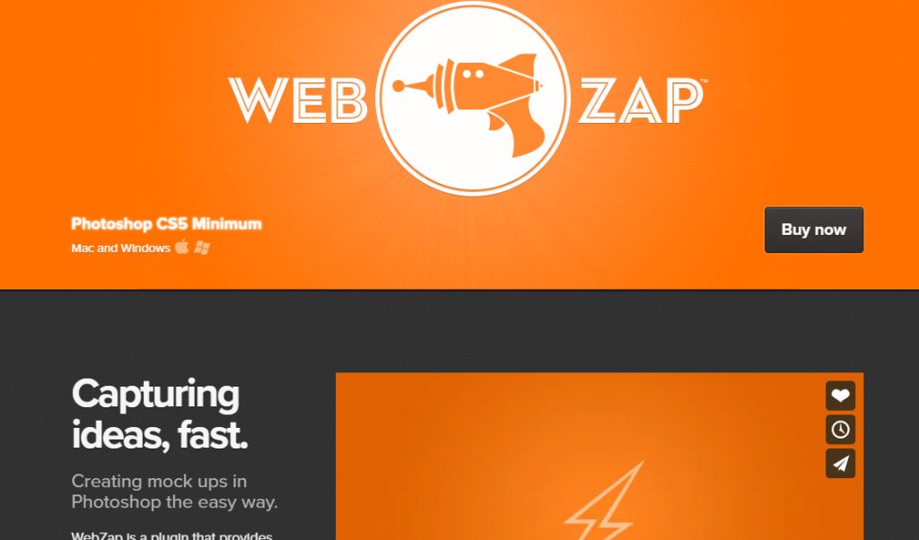 Webzap services Inc. UI Parade. Fast and easy. Site plugins