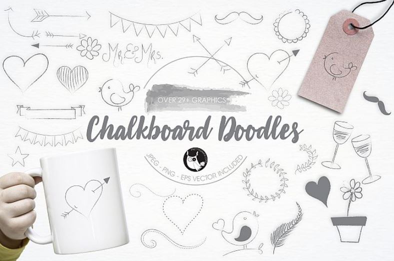 Chalkboard Doodles graphics and illustrations Web3Canvas