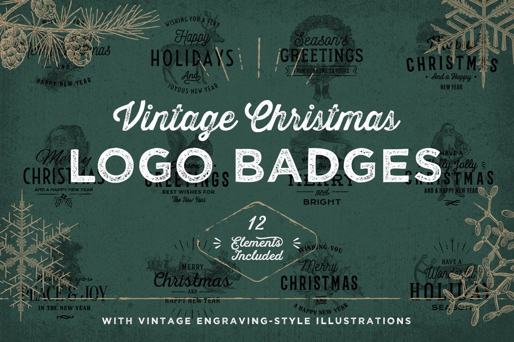 Set of 9 Vintage Logos and Badges, Objects ft. logo & vintage - Envato  Elements