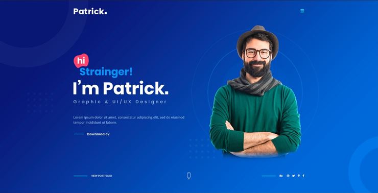 Patrick - Modern Personal Resume PSD Template Web3Canvas