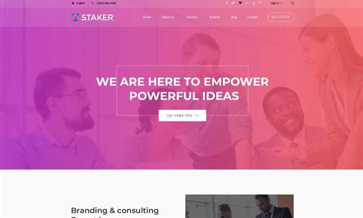 Staker - Creative Agency, Landing Page, Multipurpose PSD Template Web3Canvas