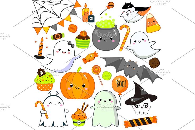 Cute Kawaii Halloween Vector Icons Web3Canvas