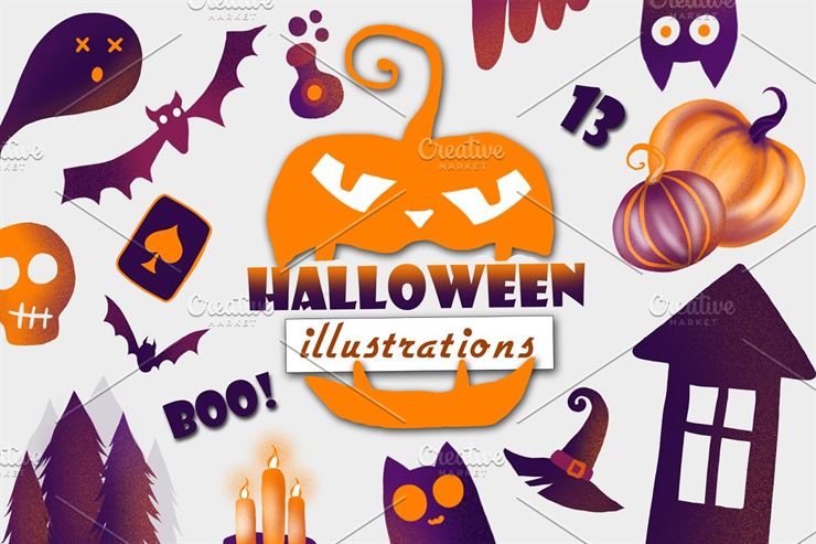 Halloween Clipart Watercolor Web3Canvas