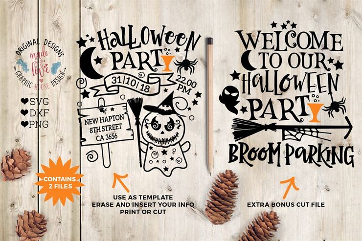 Halloween Party Template, Cut File Web3Canvas