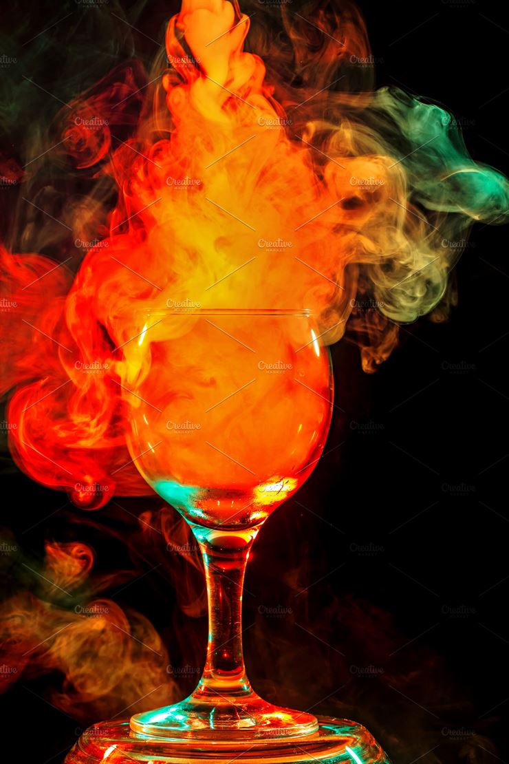 Orange Smoke in a Glass - Halloween Web3Canvas