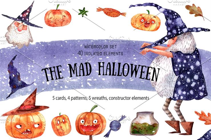 The Mad Halloween Watercolor Set Web3Canvas