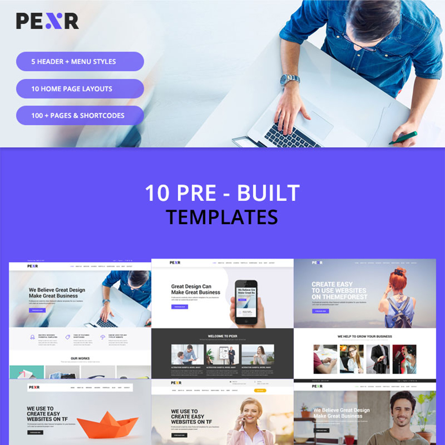 Pexr - Responsive Multipurpose HTML5 Website Template