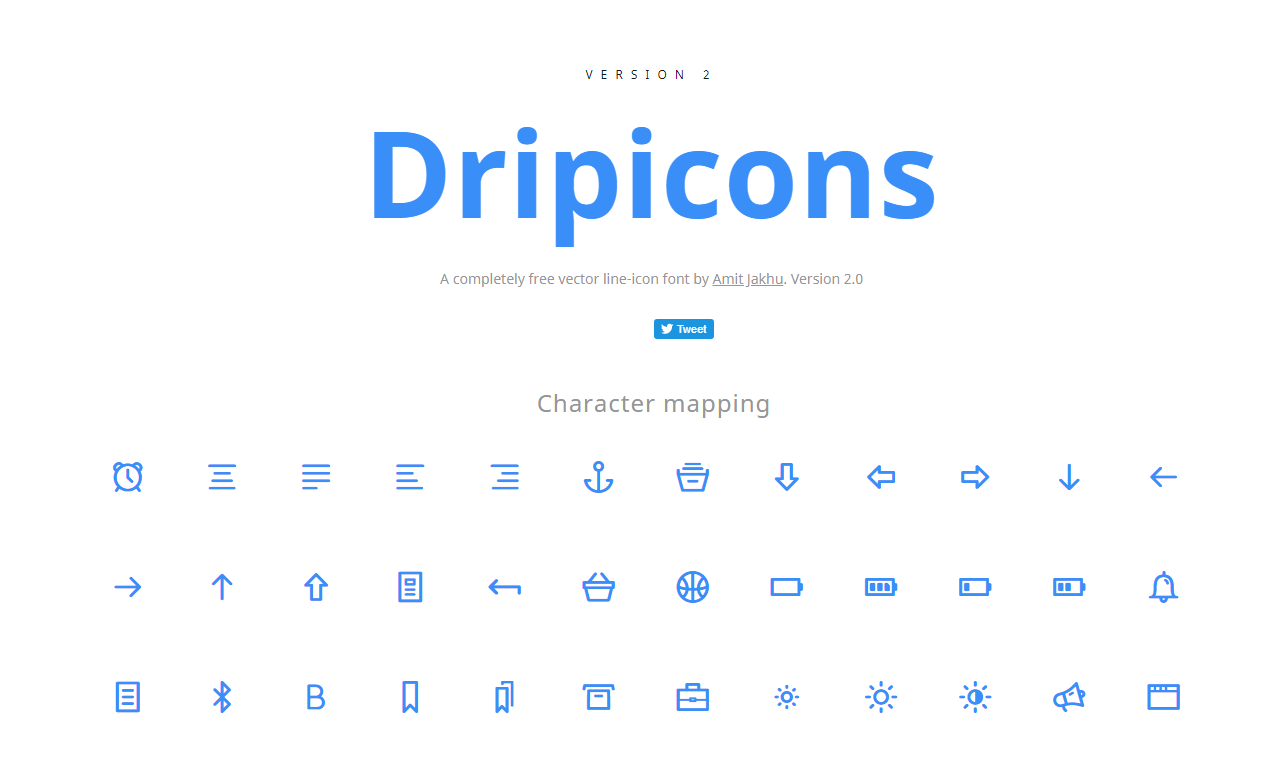 Canvas font. Icons dripicons.